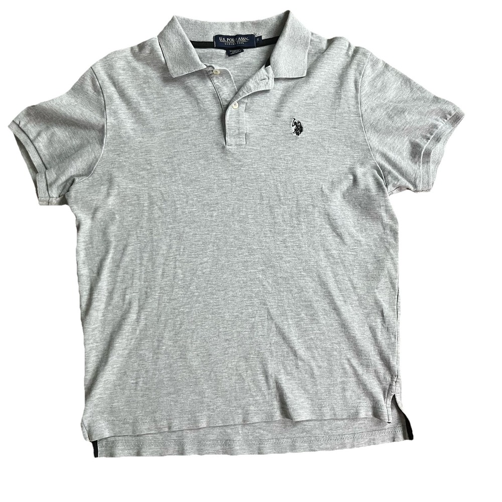 U.S. Polo Assn. Luxury Feel Gray Polo Shirt Men's Small Short Sleeve Casual